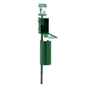 Dog Waste Station with Hand Wash Bottle, Commercial Dog Poop Station, 11.5 Gallons Pet Waste Bin with 50 Can Liners, Bag Dispenser & 600 Waste Ba